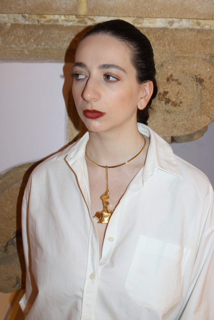Flamenco Flower in Gold - Unique Piece |Necklace|