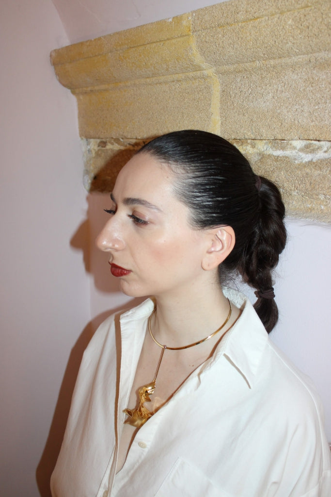 Flamenco Flower in Gold - Unique Piece |Necklace|
