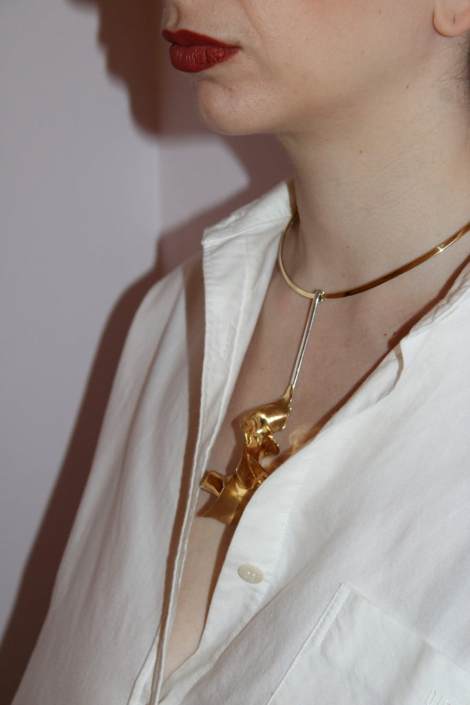Flamenco Flower in Gold - Unique Piece |Necklace|