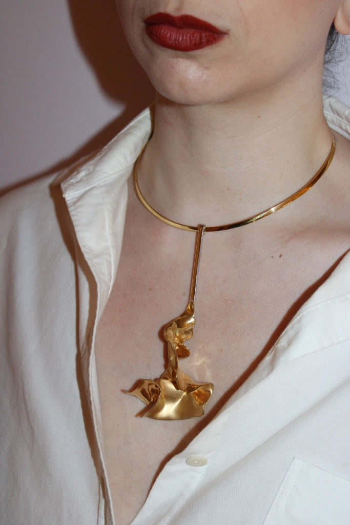 Flamenco Flower in Gold - Unique Piece |Necklace|