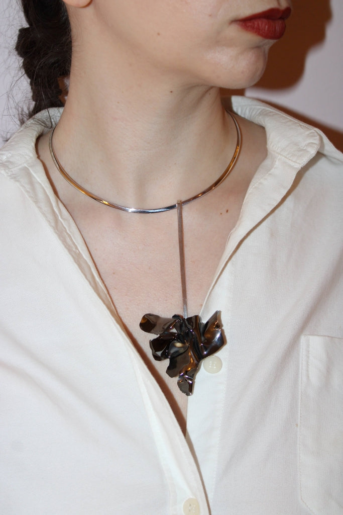Flamenco Flower in Black - Unique Piece |Necklace|