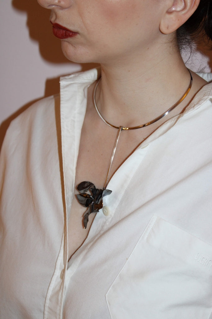 Flamenco Flower in Black - Unique Piece |Necklace|