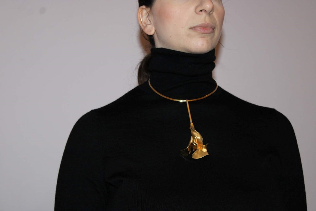 Flamenco Flower in Gold - Unique Piece |Necklace|