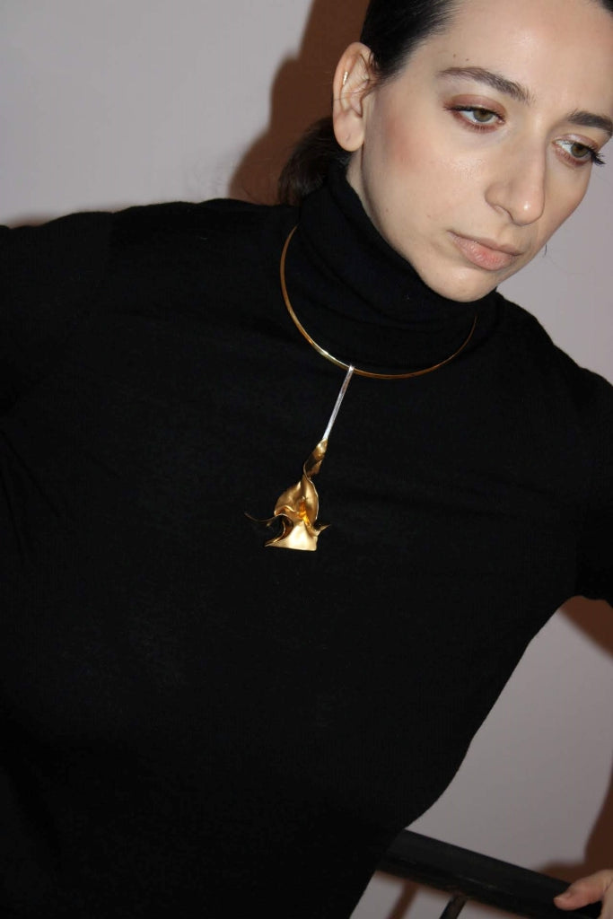 Flamenco Flower in Gold - Unique Piece |Necklace|