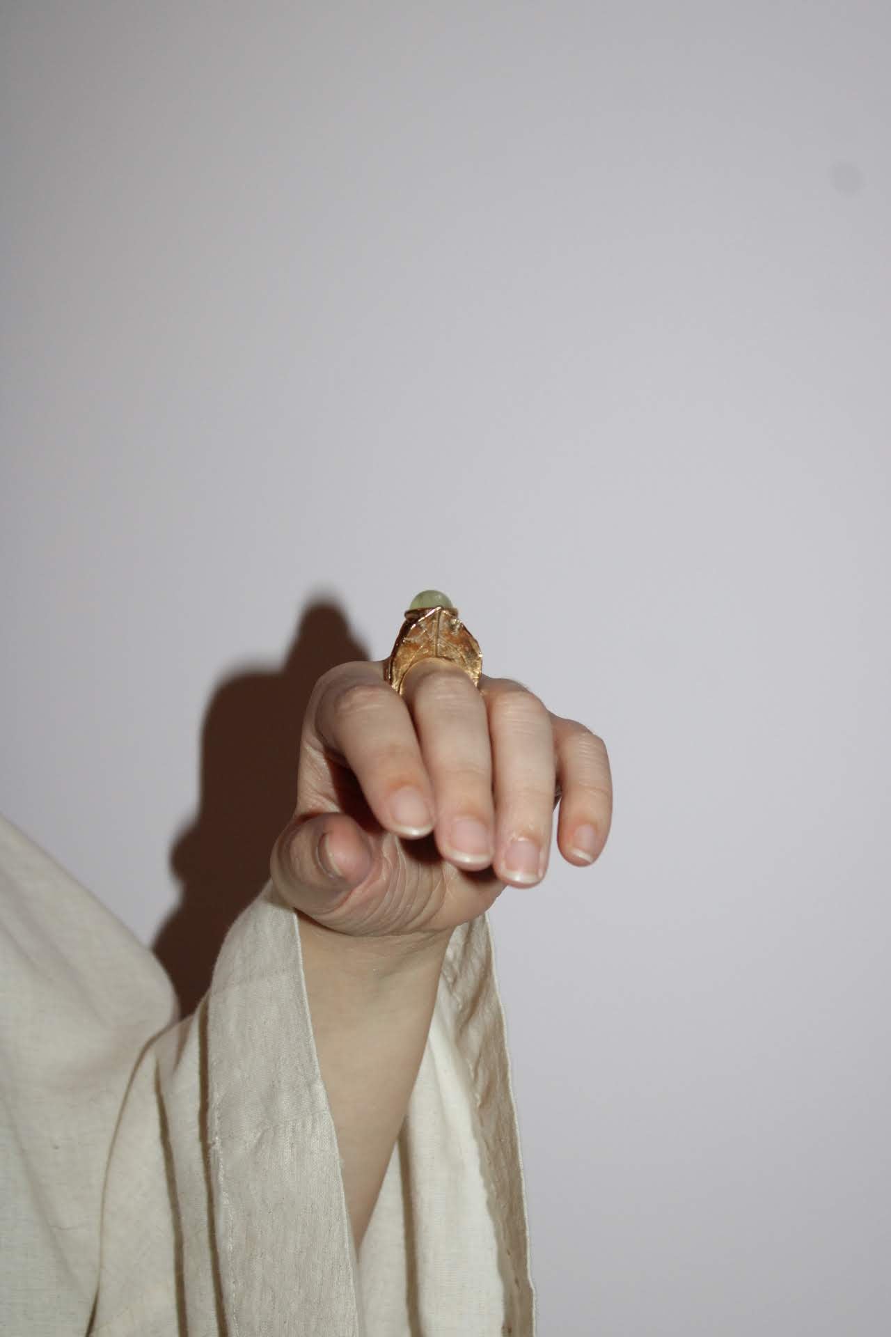 Lagestroemia with Prehnite |Ring| - ONE OF A KIND
