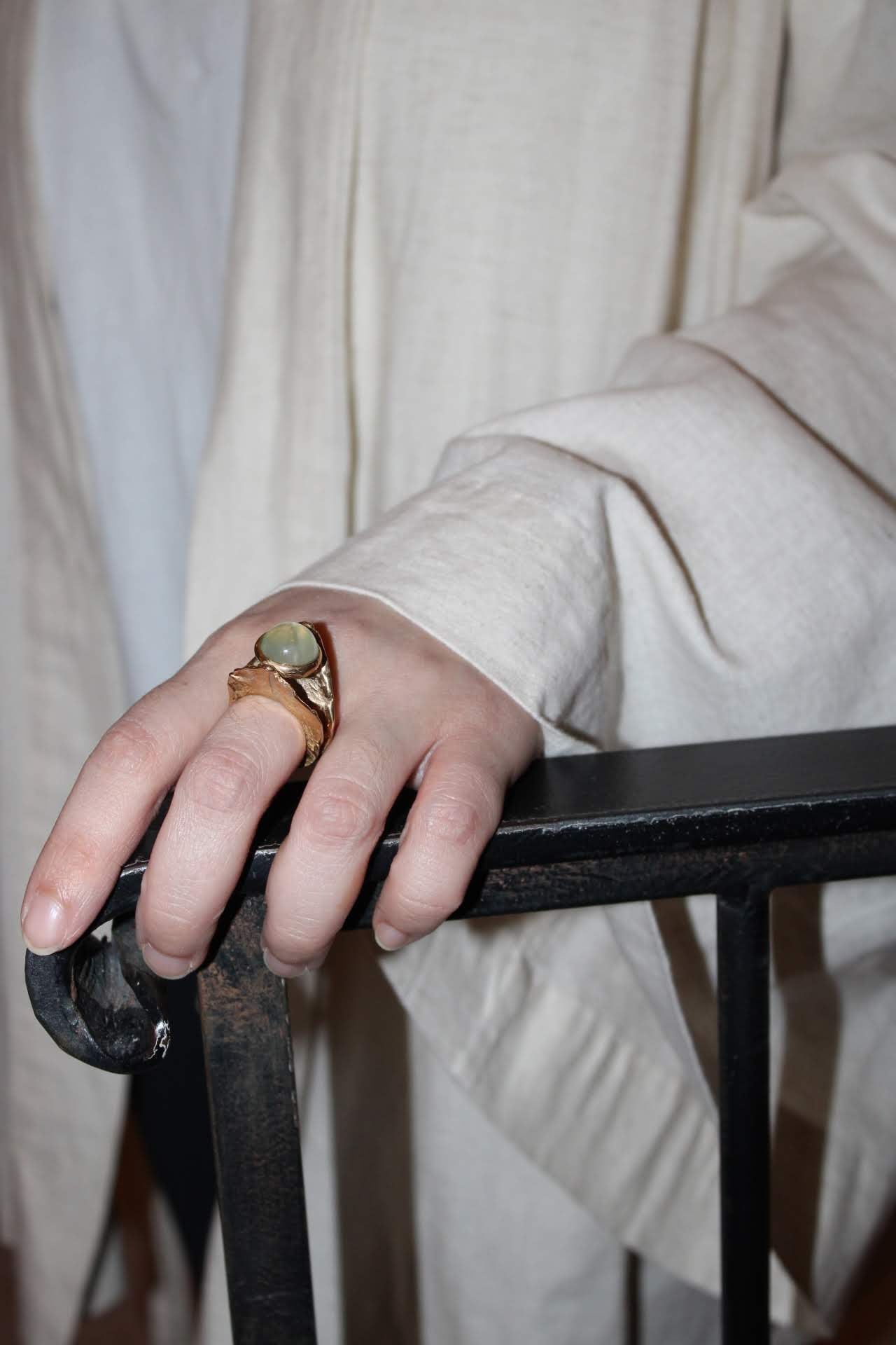 Lagestroemia with Prehnite |Ring| - ONE OF A KIND