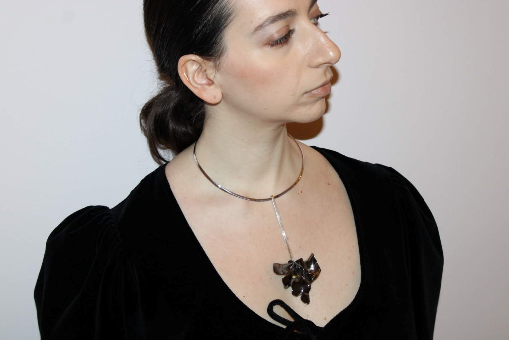 Flamenco Flower in Black - Unique Piece |Necklace|