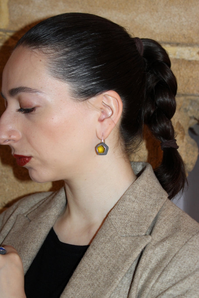 Schneebecherling - One Cup in Olive Green |Earrings|