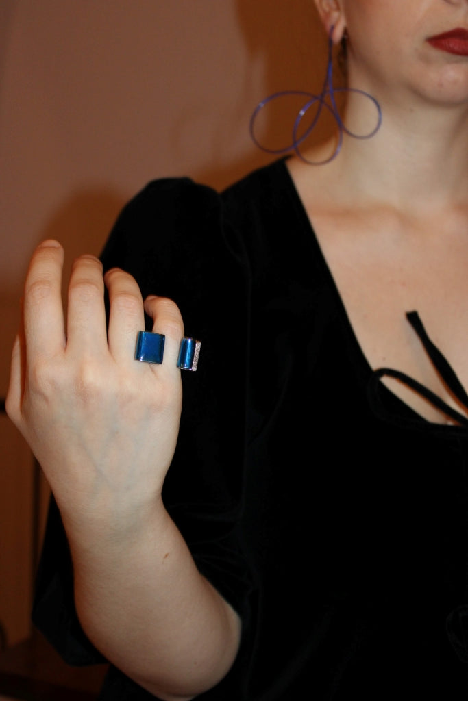 Cosmos in Silver and Blue |Ring|