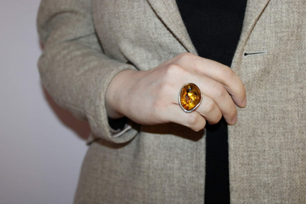 Terra with Amber - Unique Piece |Ring|