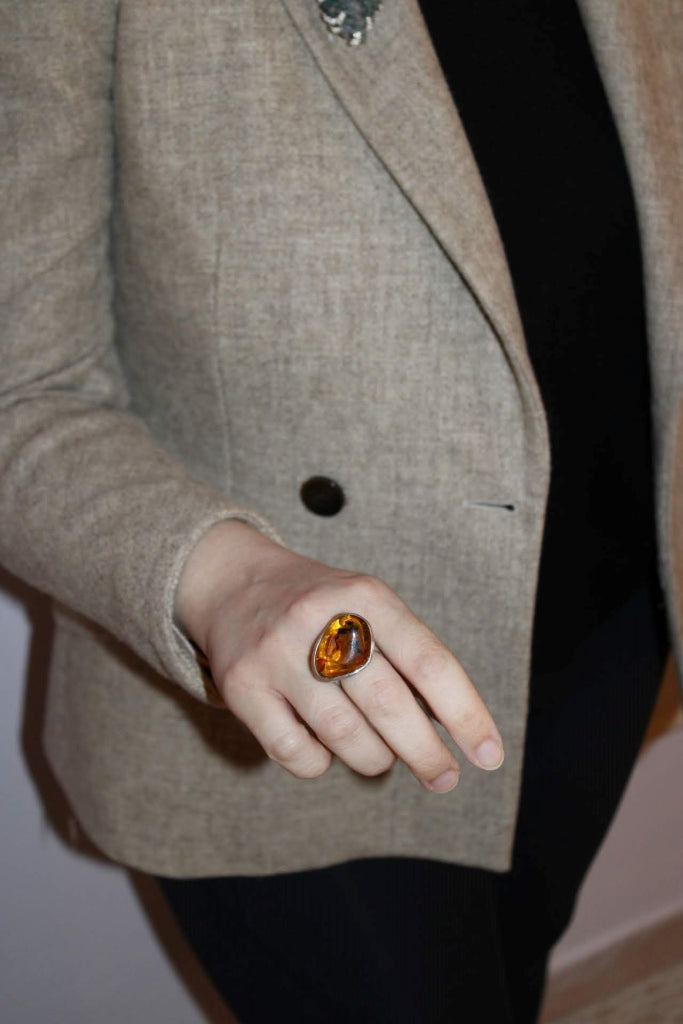 Terra with Amber - Unique Piece |Ring|