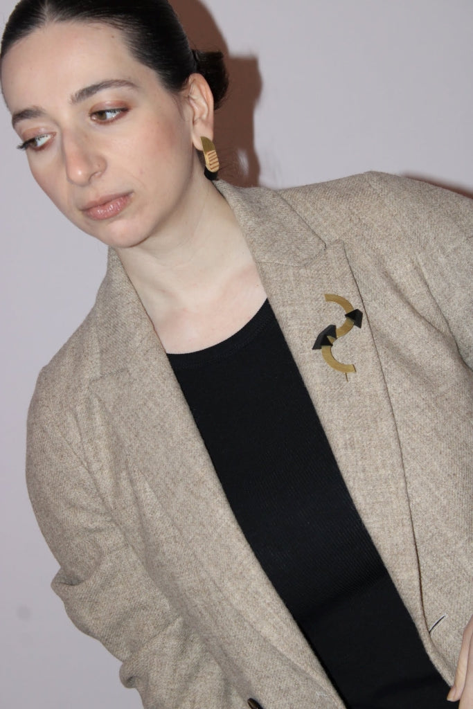 Cornja #134 in Black and Natural |Earrings|