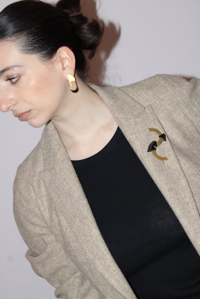 Cornja #134 in Black and Natural |Earrings|
