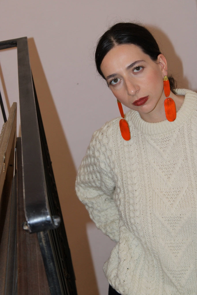 Tragedy Ecstasy Doom in Bright Orange |Earrings|