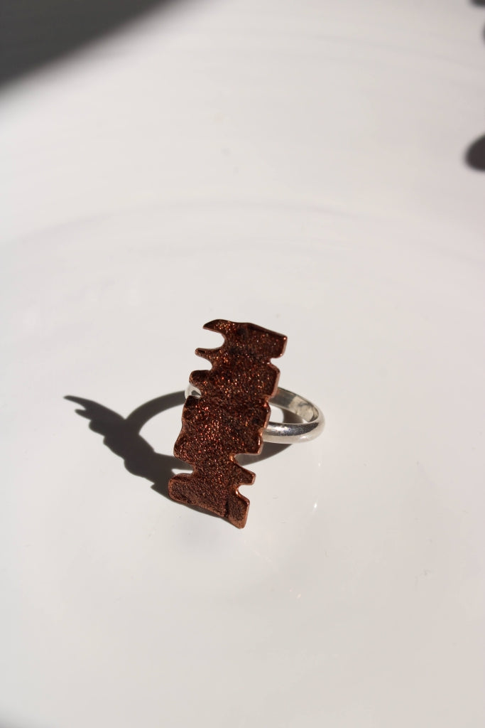 Palm in Brown Diamantato |Ring|