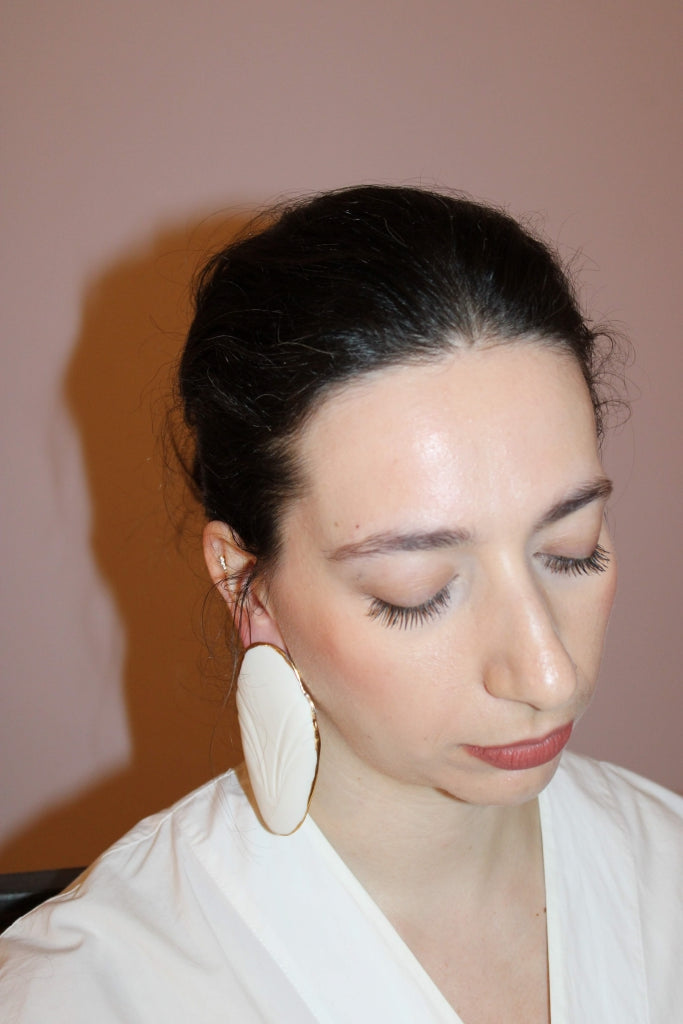 Mademoiselle Pogany L in White |Earrings|