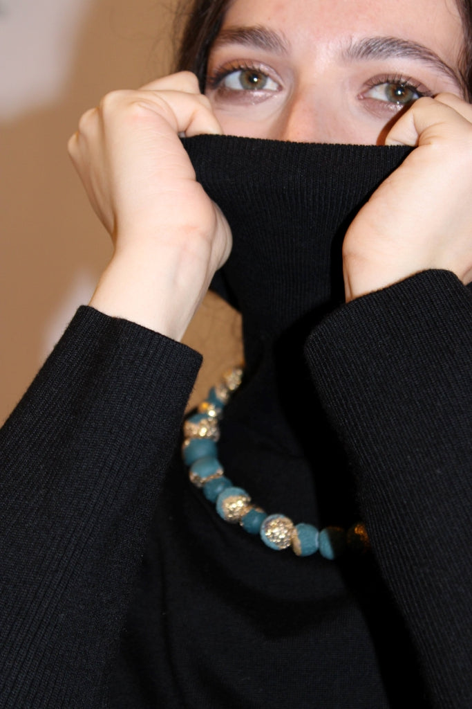Reef in Forest Green and Gold |Necklace|
