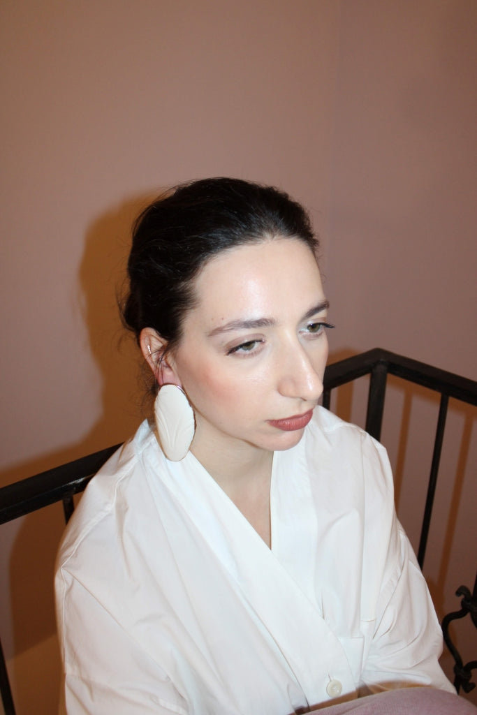 Mademoiselle Pogany L in White |Earrings|