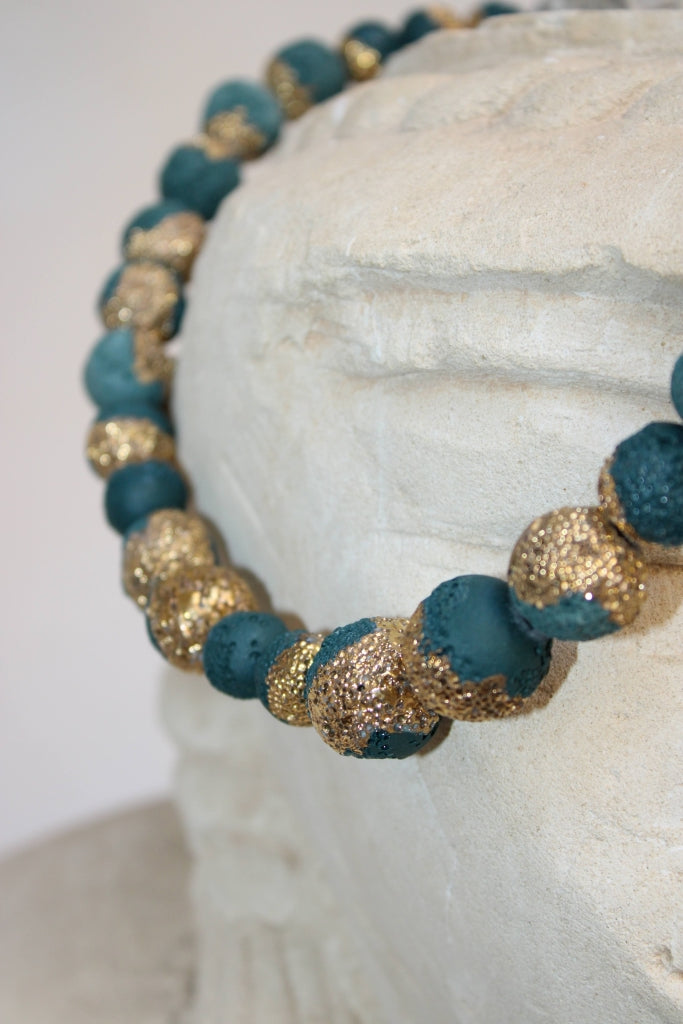 Reef in Forest Green and Gold |Necklace|