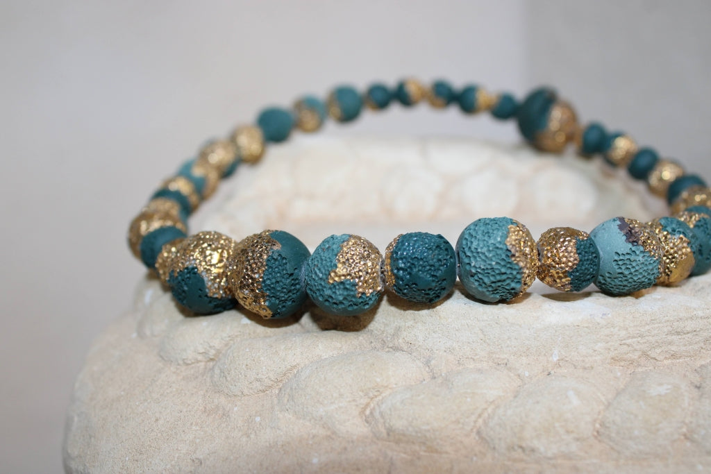 Reef in Forest Green and Gold |Necklace|