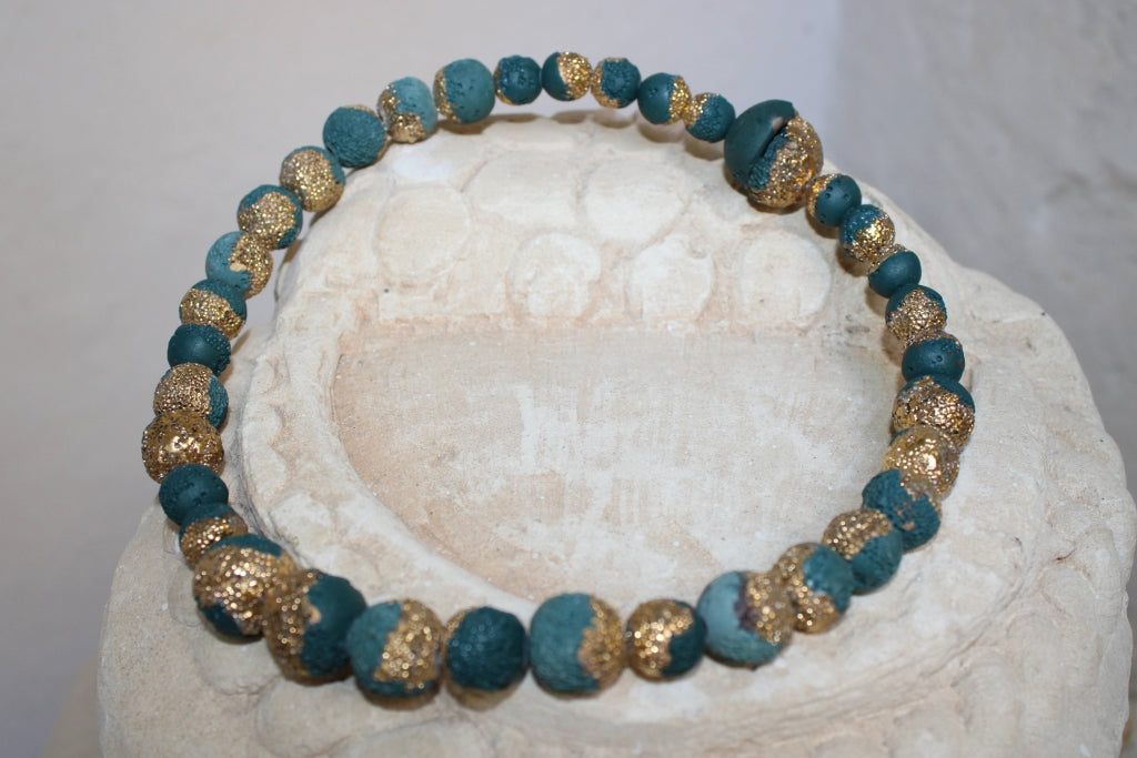 Reef in Forest Green and Gold |Necklace|