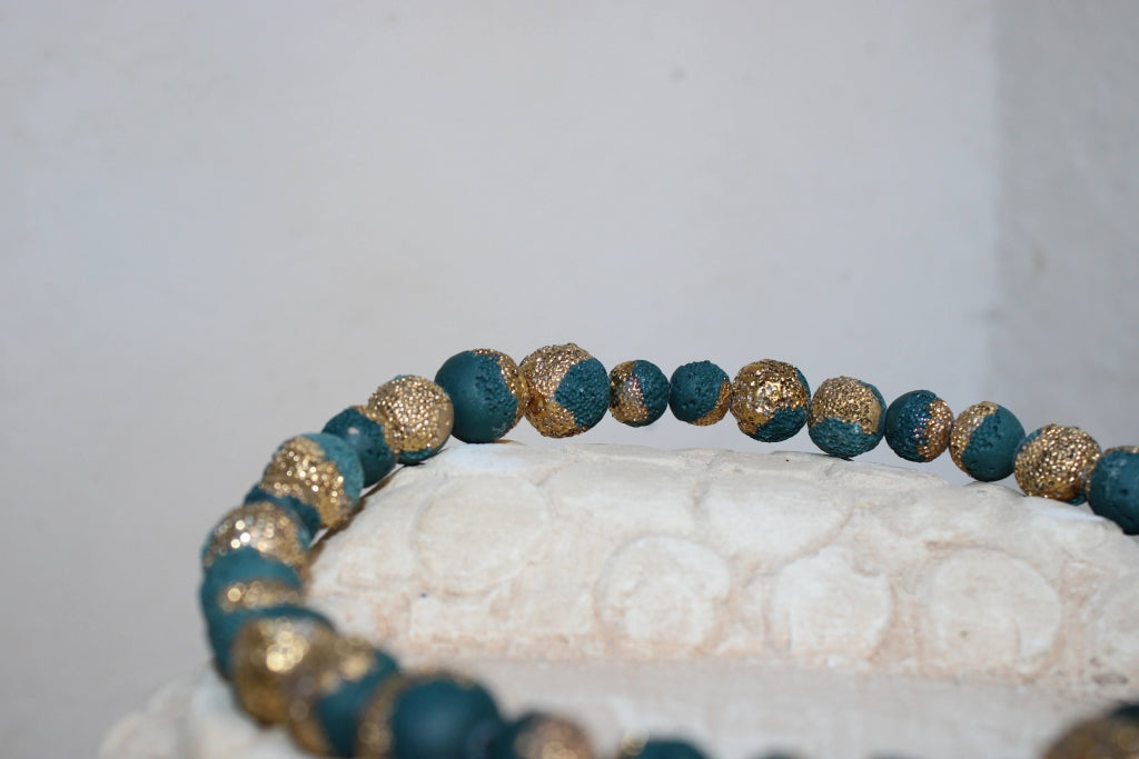 Reef in Forest Green and Gold |Necklace|