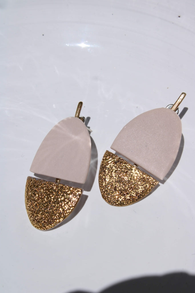 Orchid in Mauve and Bright Gold |Earrings|