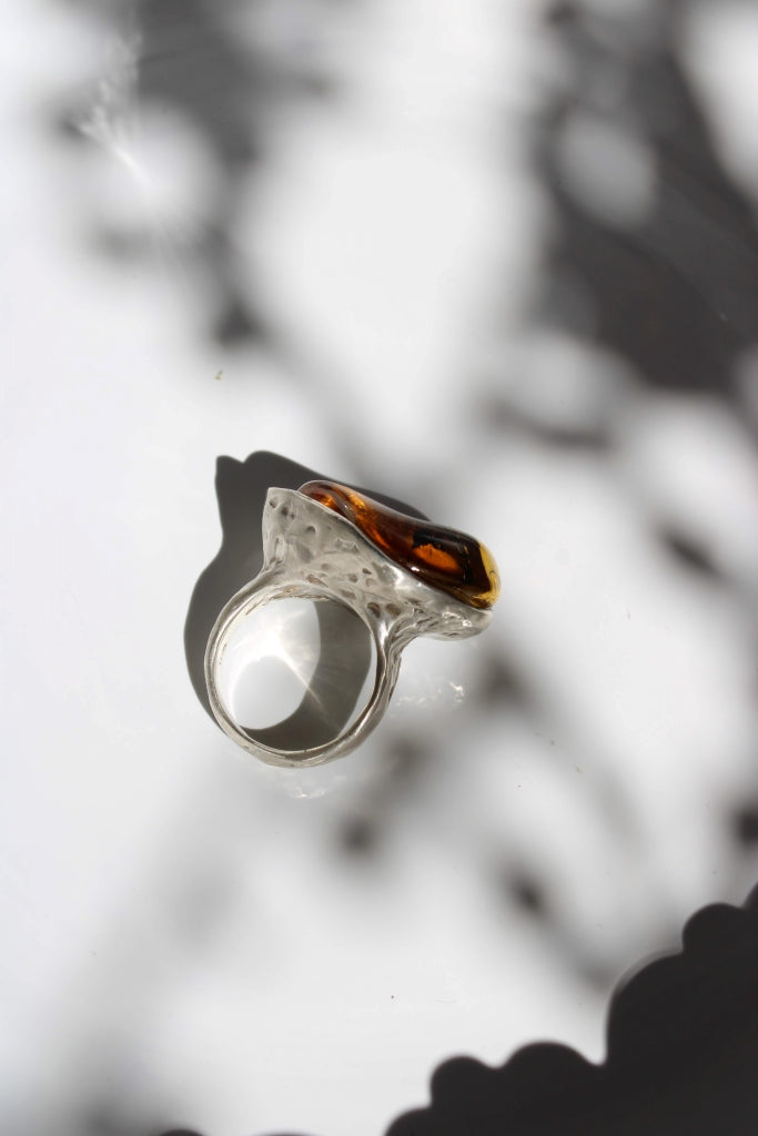Terra with Amber - Unique Piece |Ring|