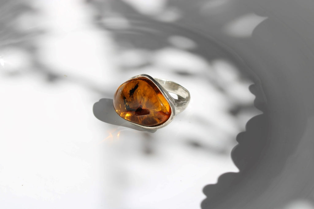 Terra with Amber - Unique Piece |Ring|