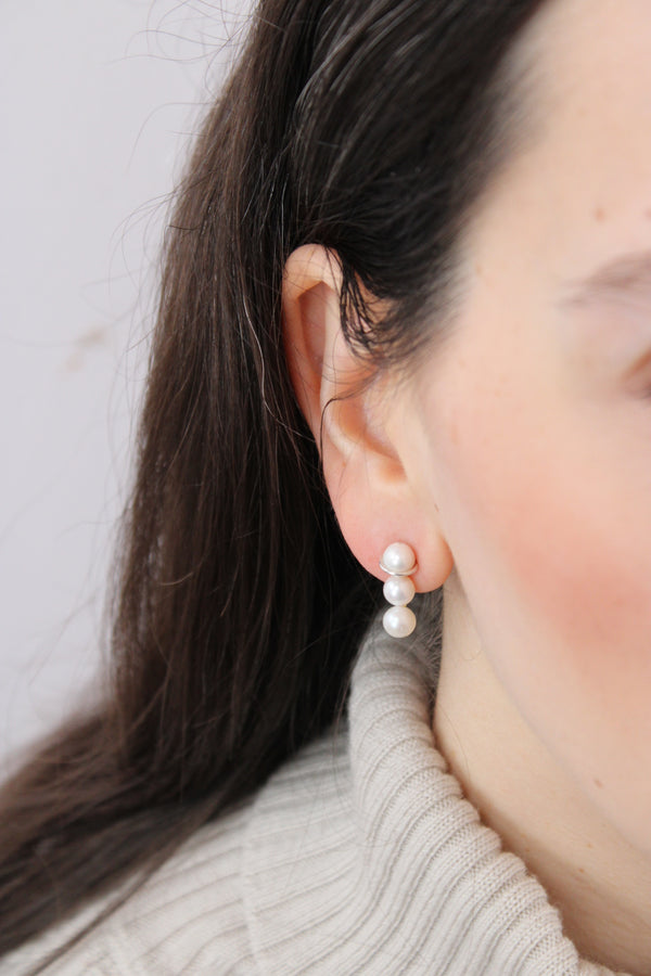 Triple Pearls |Earrings|