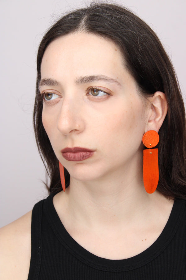Astratto NO.3 in Corallo |Earrings|