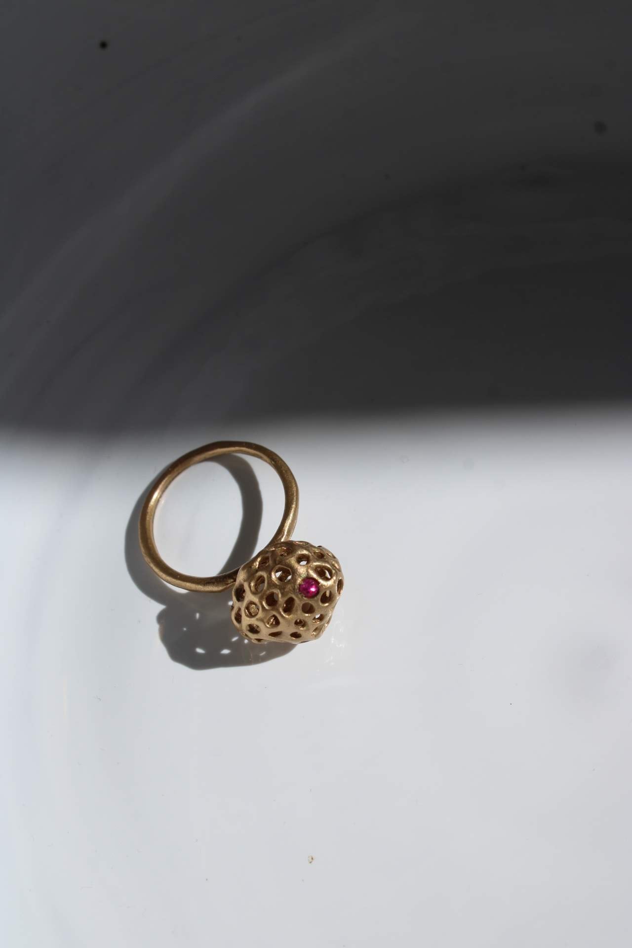 Aria Piccolo in Bronze with Ruby |Ring|