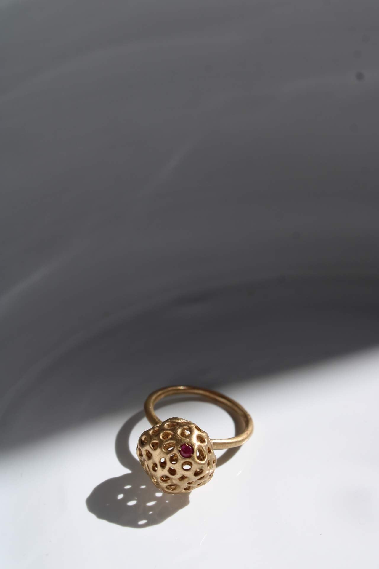 Aria Piccolo in Bronze with Ruby |Ring|