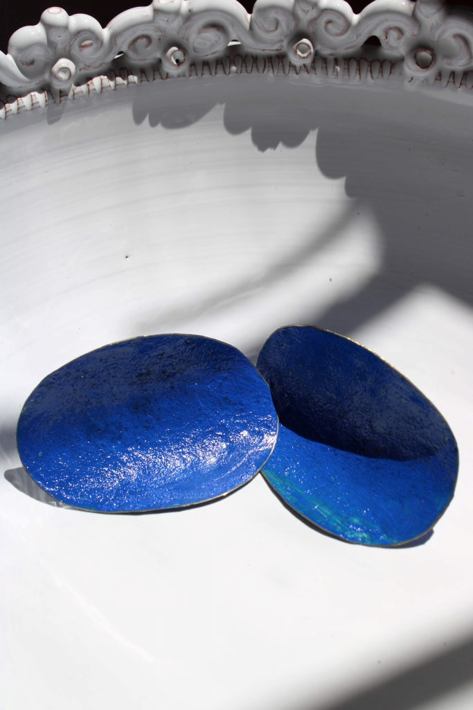 Tragedy Ecstasy Doom in Prussian Blue |Earrings|