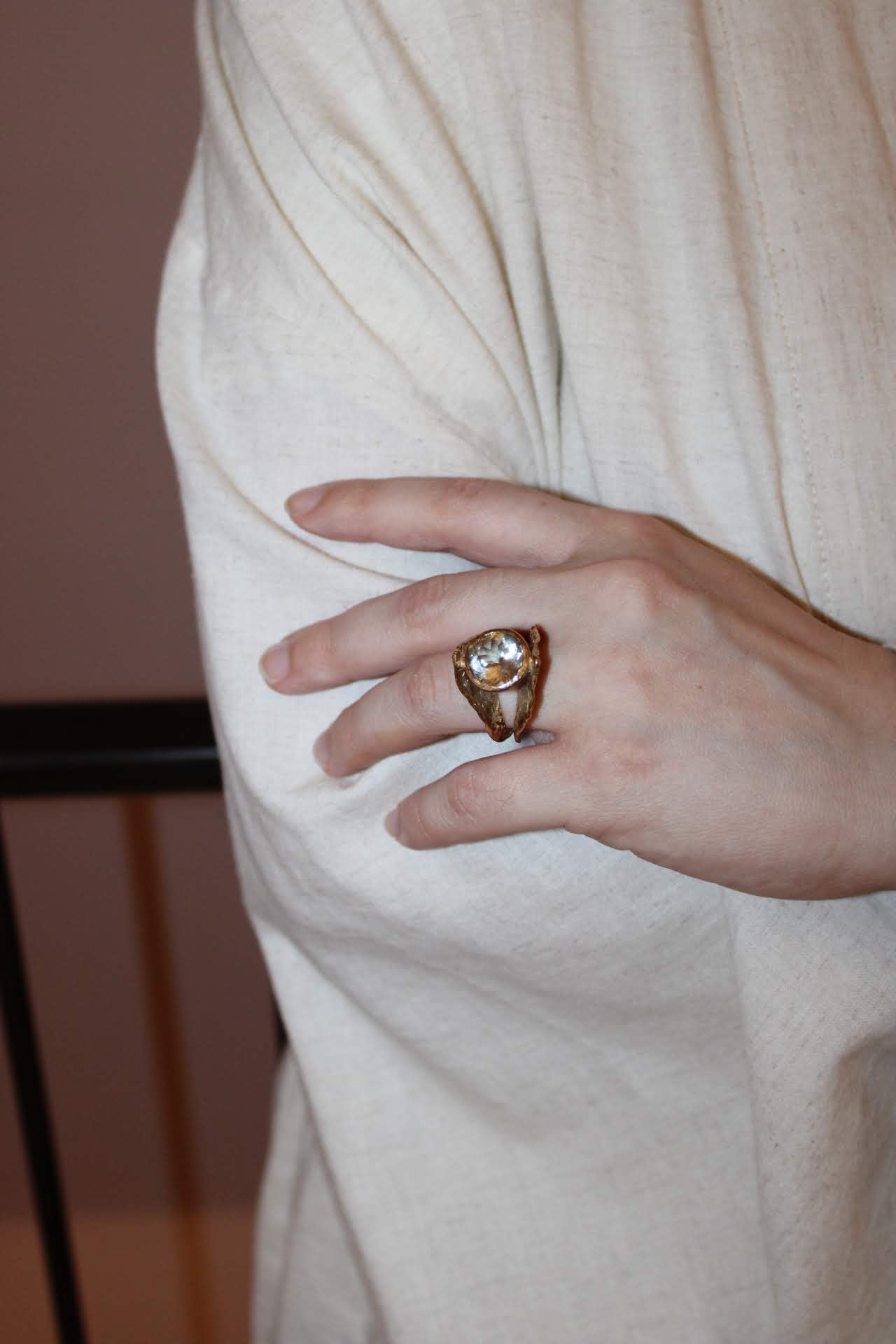 Lagestroemia with Green Amethyst |Ring| - ONE OF A KIND