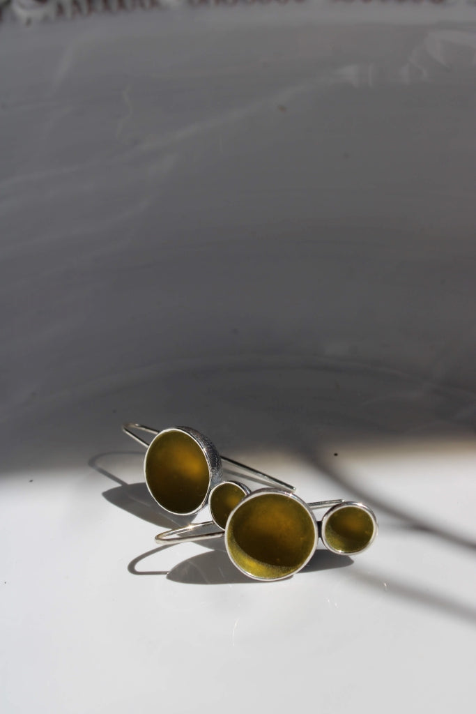 Becherling - Two Cups in Olive Green |Earrings|