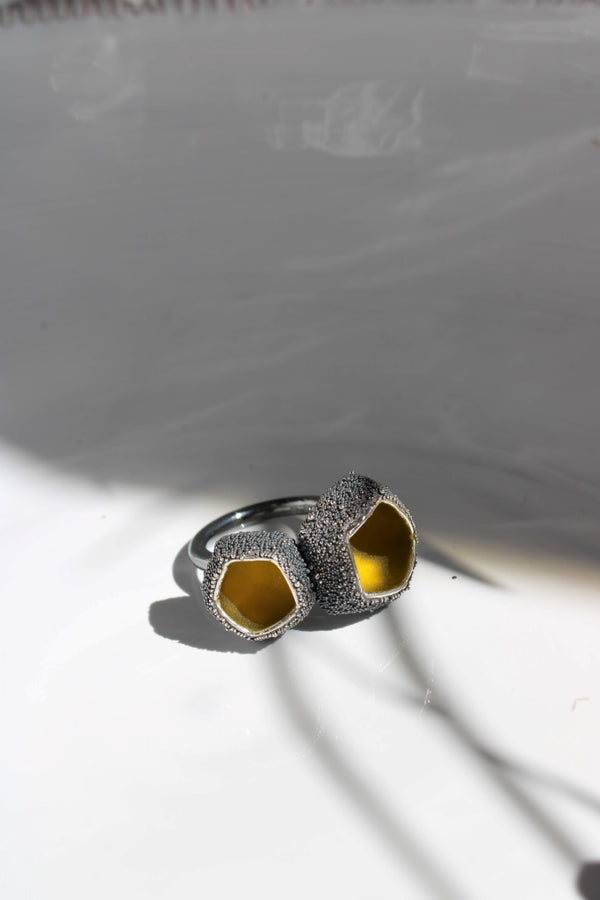 Schneebecherling - Two Cups in Olive Green |Ring|
