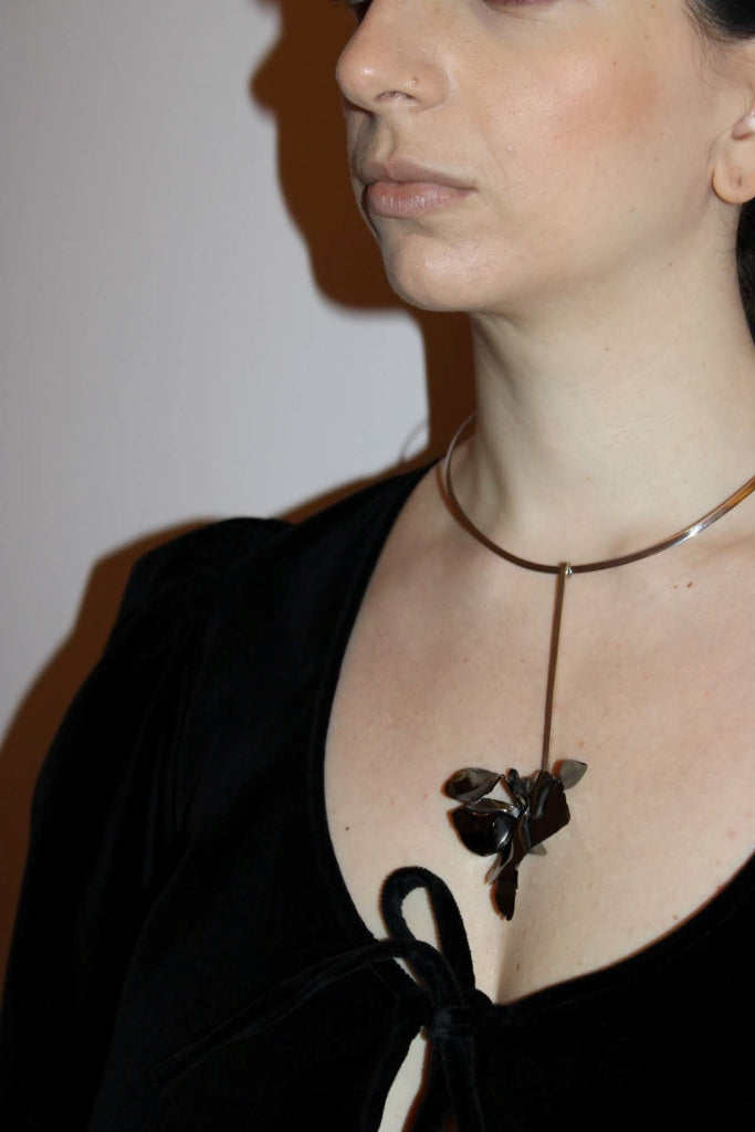 Flamenco Flower in Black - Unique Piece |Necklace|