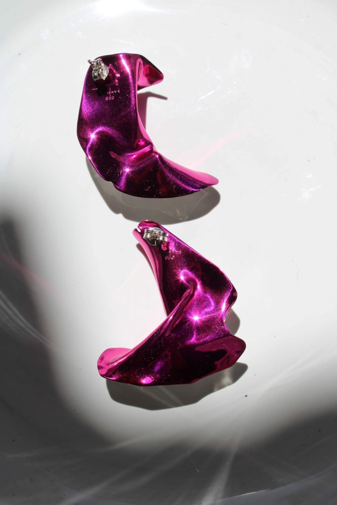 Flamenco Flower in Silver and Fuchsia - Unique Piece