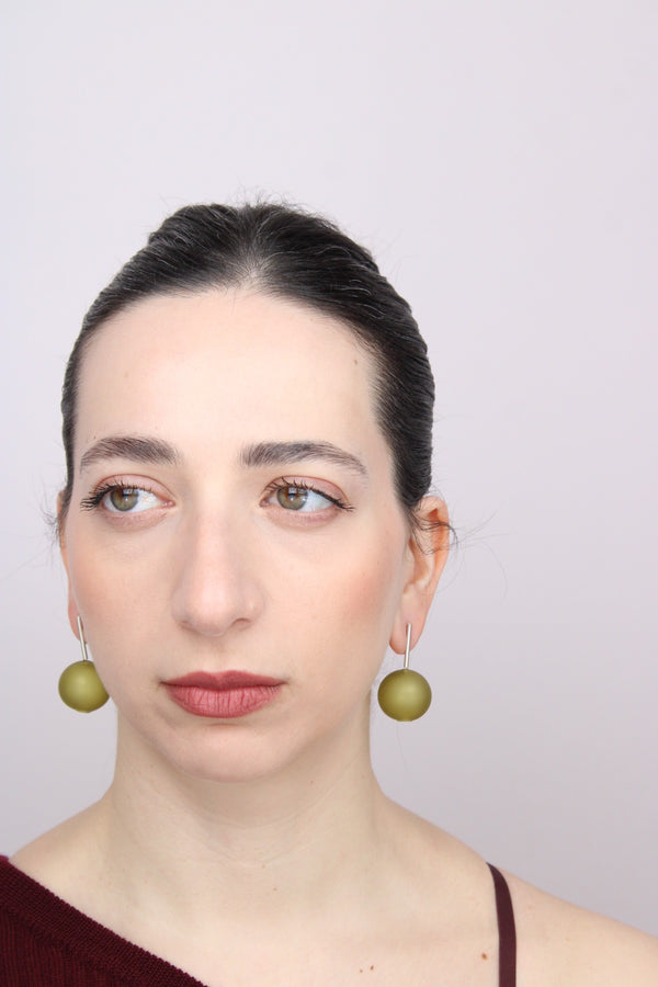 Agapurni NO.7 in Oliva Verde Opaque |Earrings|