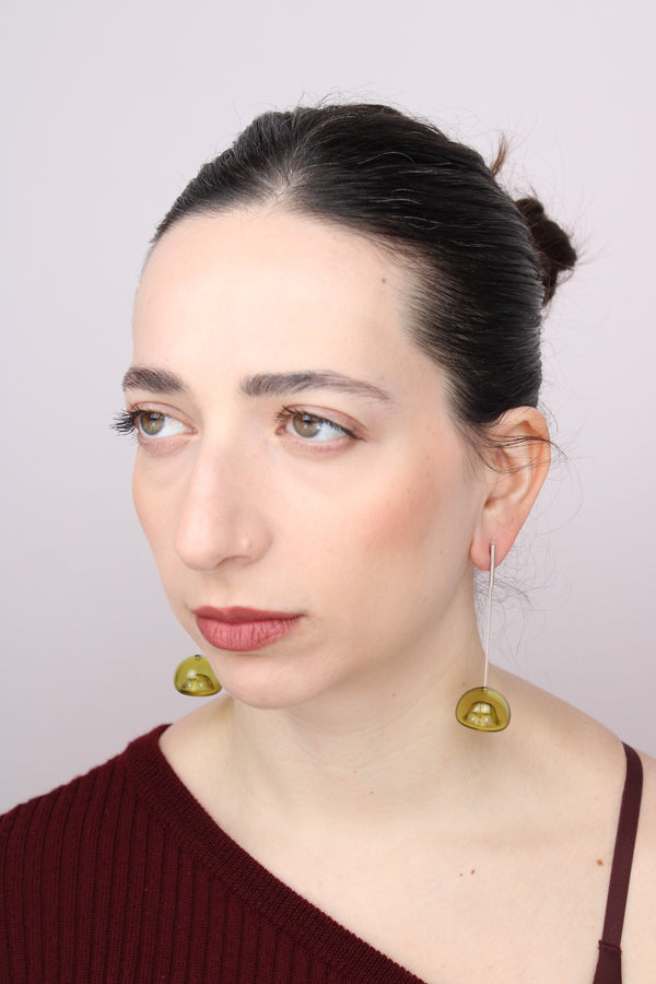 Agapurni NO.3 in Oliva Verde Bright |Earrings|