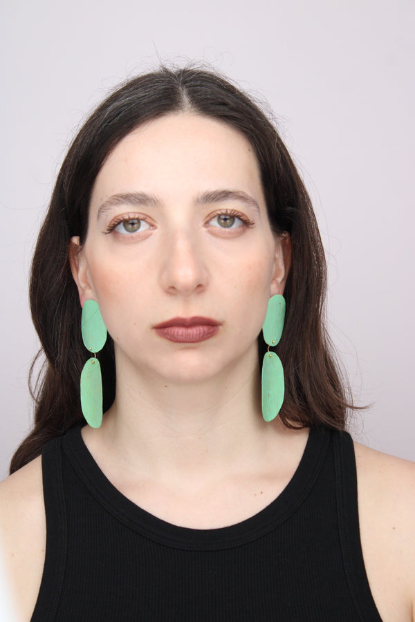 Astratto NO.5 in Latte & Menta |Earrings|