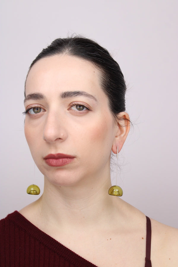 Agapurni NO.3 in Oliva Verde Bright |Earrings|