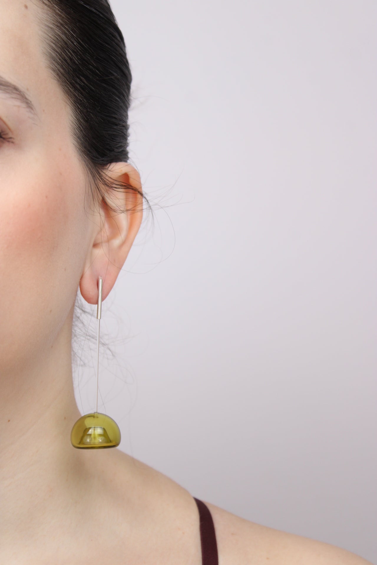 Agapurni NO.3 in Oliva Verde Bright |Earrings|