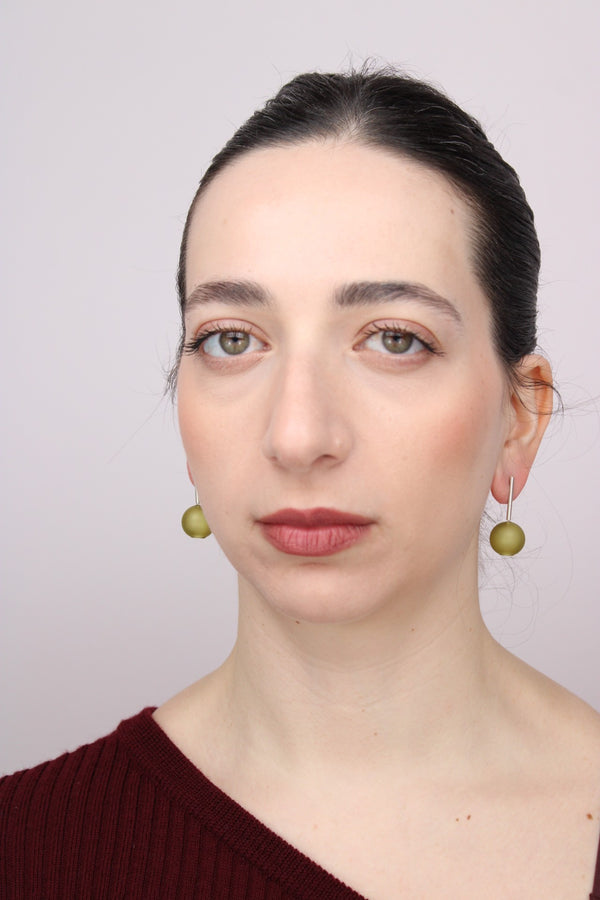 Agapurni NO.10 in Oliva Verde Opaque |Earrings|