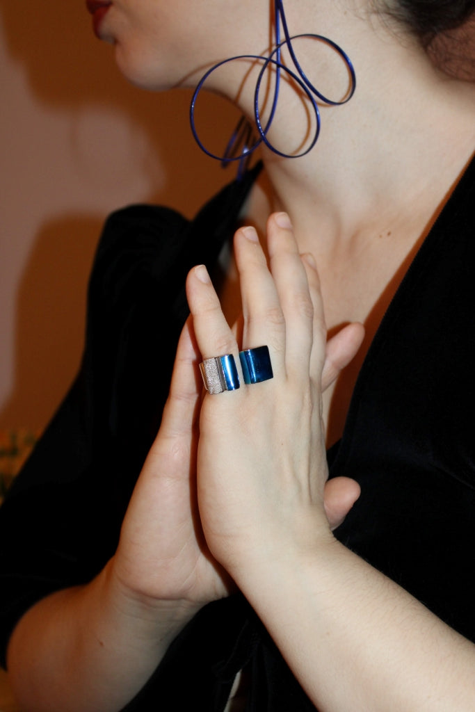 Cosmos in Silver and Blue |Ring|