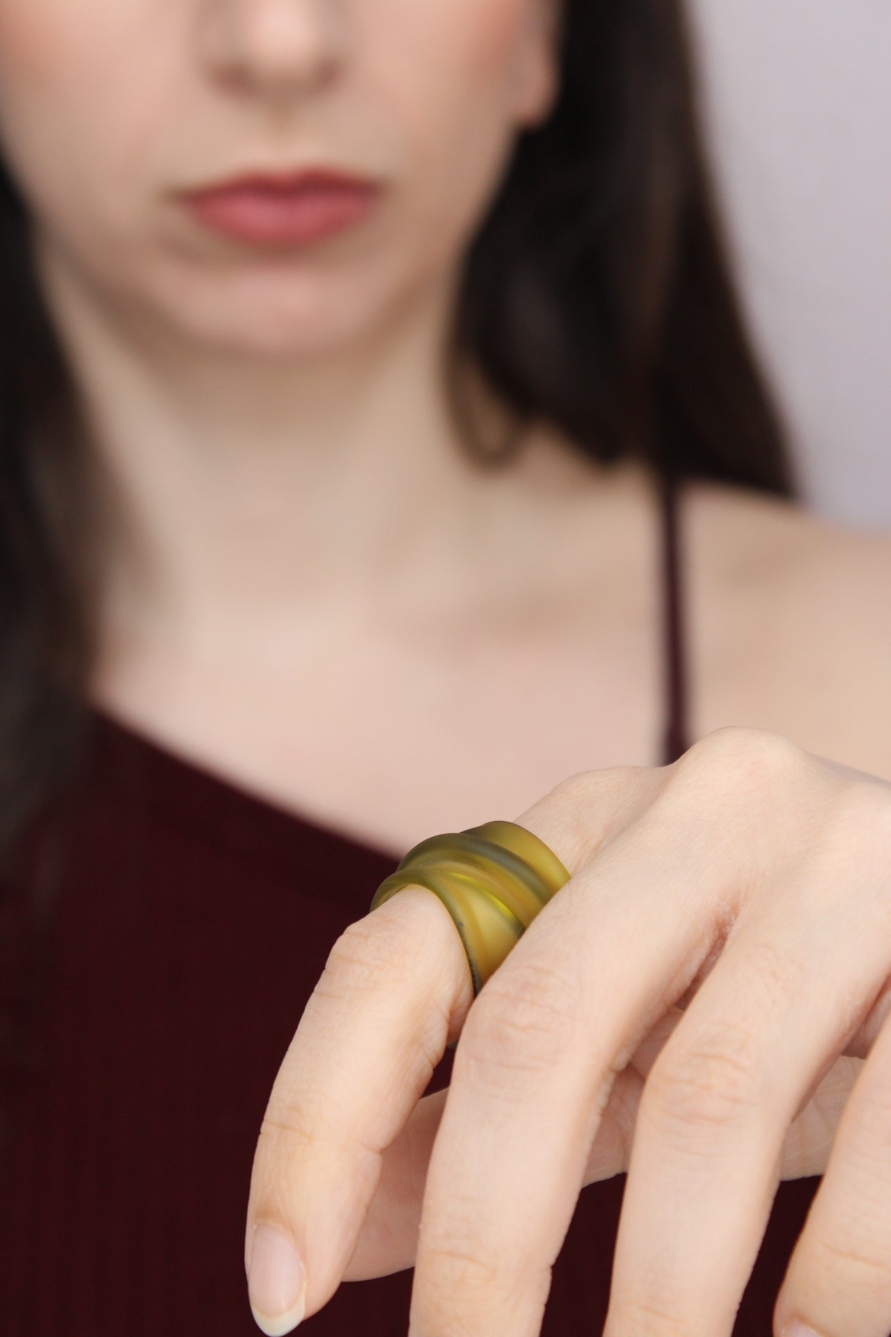 Agapurni NO.1 in Verde Oliva Opaque |Ring|