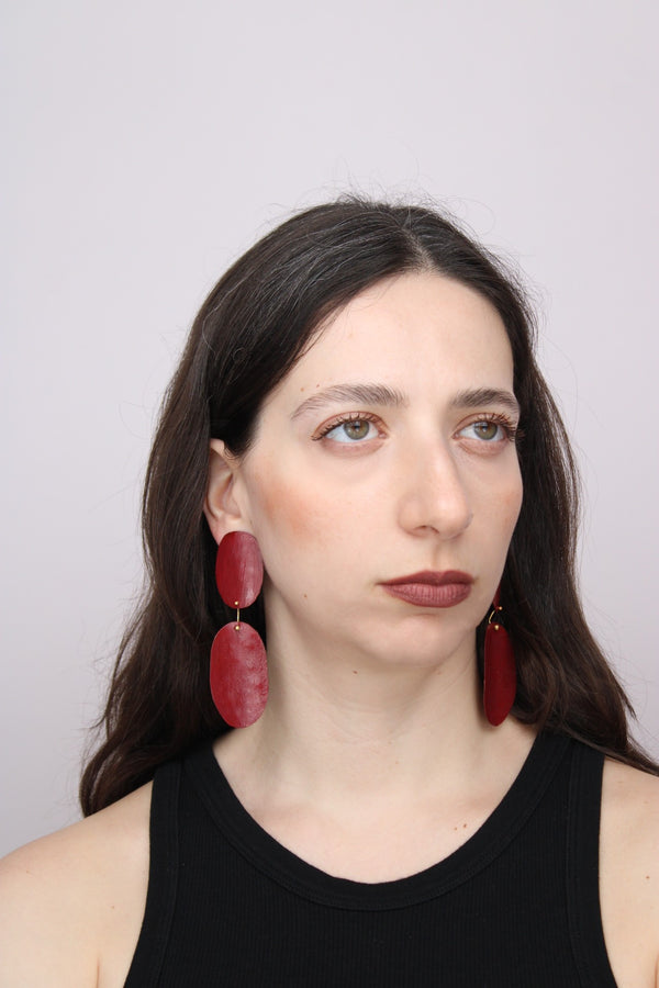 Astratto NO.5 in Negroamaro |Earrings|