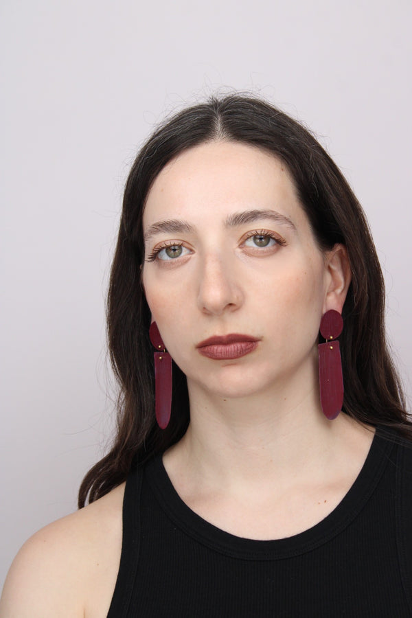 Astratto NO.3 in Alchermes |Earrings|