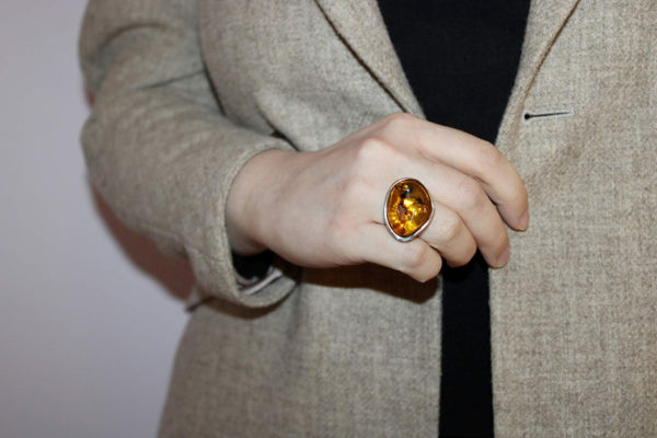 Terra with Amber - Unique Piece |Ring|